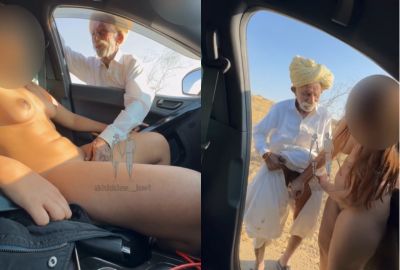 Nude wife’s road fun with a Rajasthani man in outdoor sex